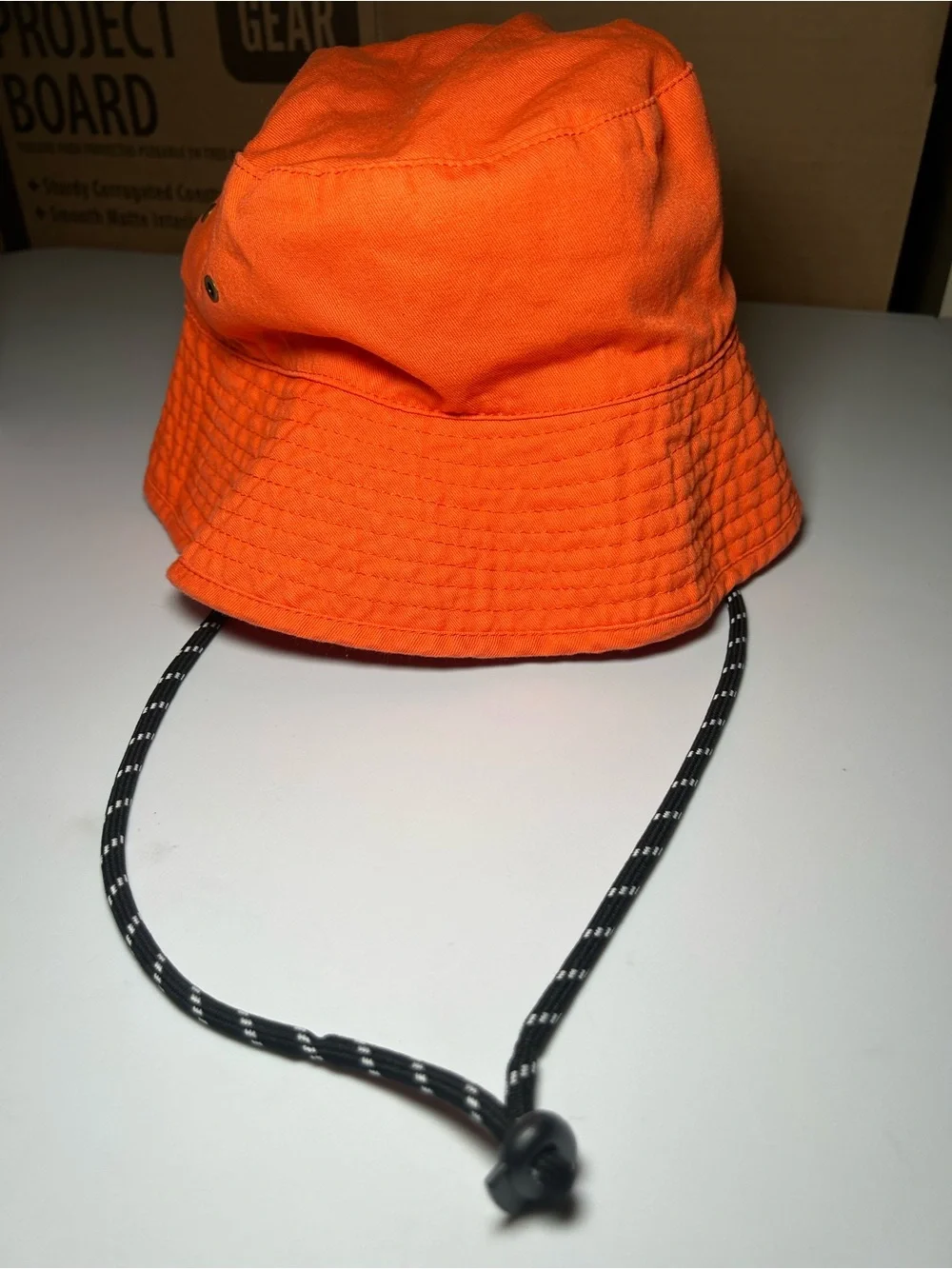 Bright Orange Bucket Hat Chin Strap Toddler Beach Lake Swim Water Sun Protection